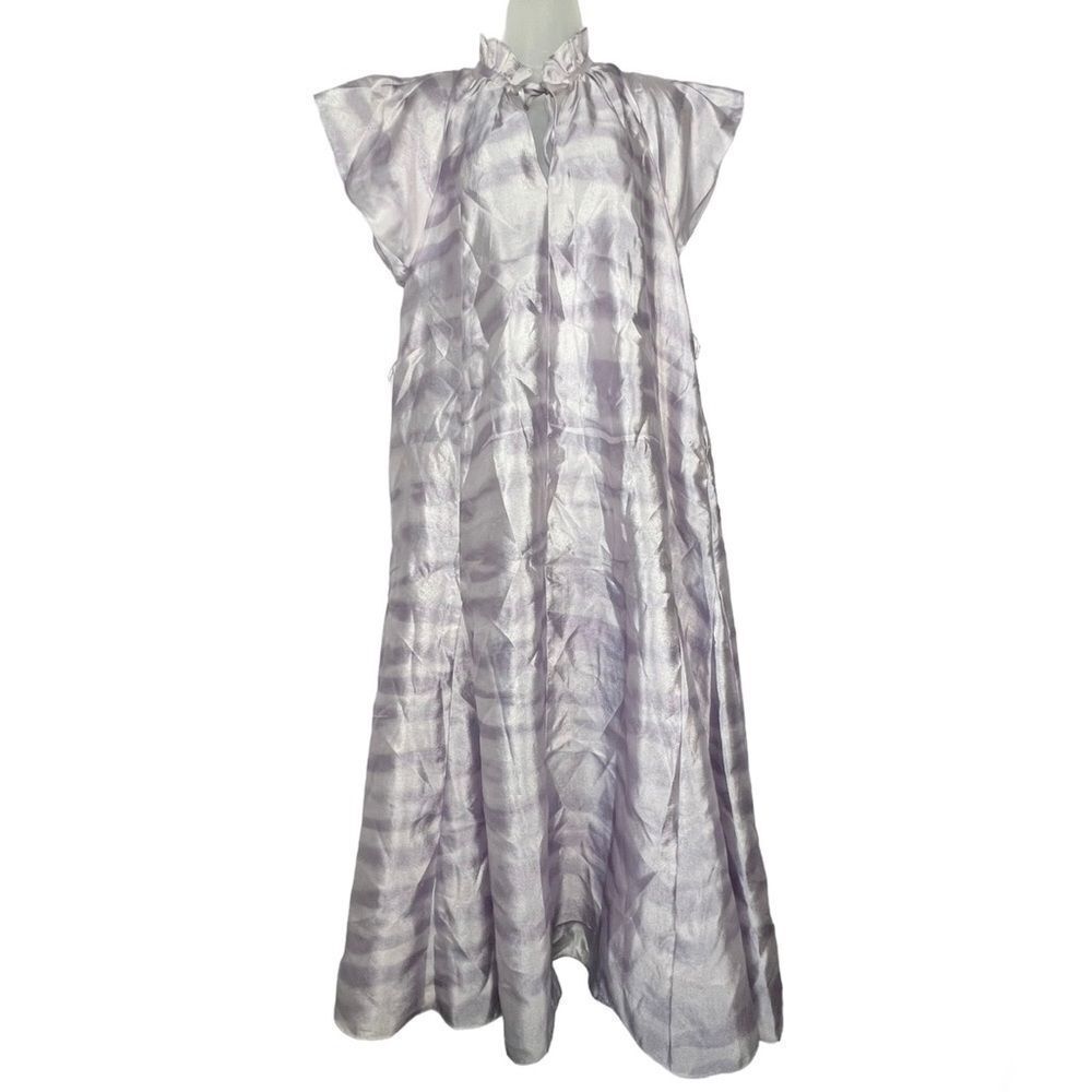 Samsoe Samsoe Purple Tie Dye Flutter Sleeve Midi Dress Size Medium New